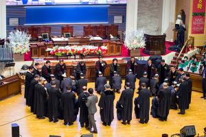  주일 3부 '장로장립, 안수집사임직예배'